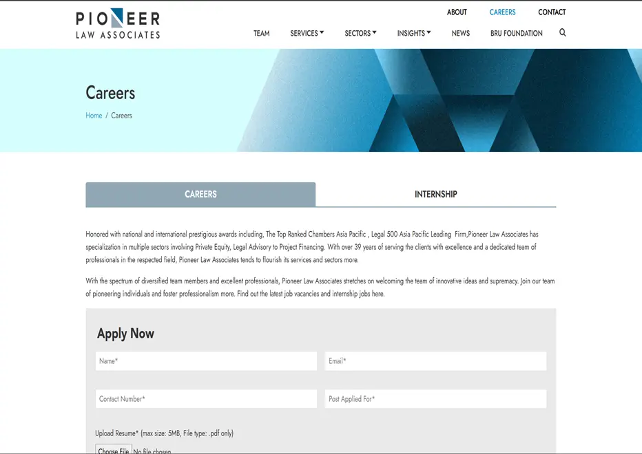Careers Pioneer Law